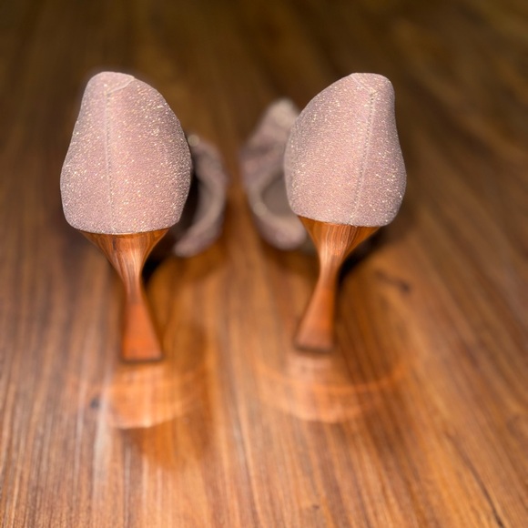 Betsey Johnson Glittering Pink Heels with Bow - Picture 6 of 11